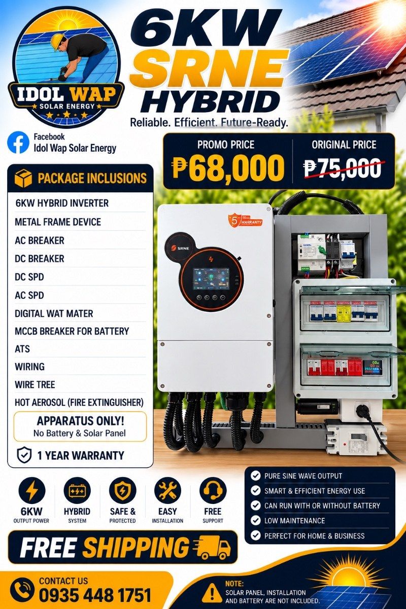 6kw hybrid SRNE plug and play